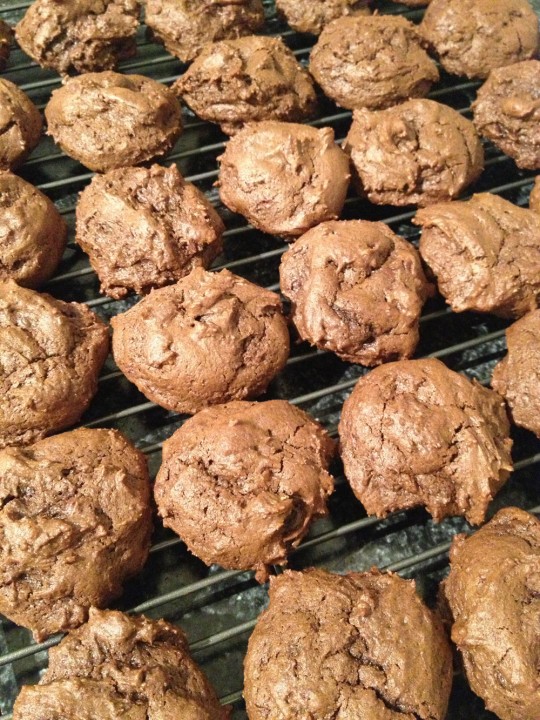 Chewy Chocolate Ginger Cookies on a Rack