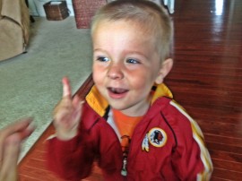 An introduction of Kyler wouldn't be complete without this photo of him learning to cheer for the Washington Redskins.